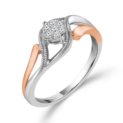 14K White and Rose Gold Promise Ring featuring 0.10cttw Diamonds RP-0349TPA66T4