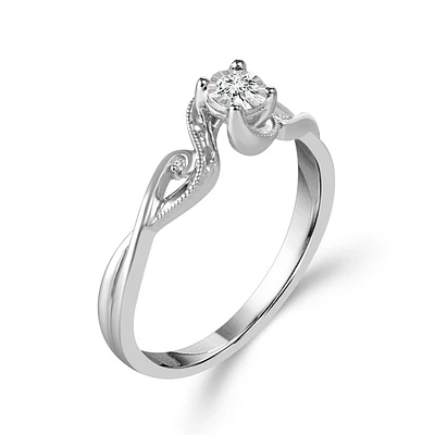 Sterling Silver Promise Ring featuring 0.05cttw Diamonds RP-0900TPA66SI