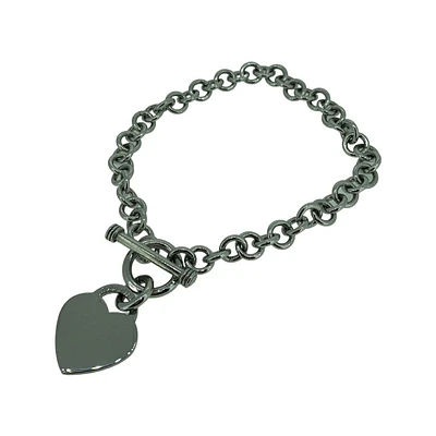 STERLING SILVER RH TOGGLE WITH HEART DISC