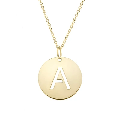 14k Yellow Gold Polished Initial A Pendant on 14K Yellow Gold Chain SETA2932-18