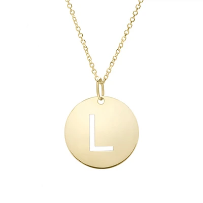 14K Yellow Gold Polished Initial L Pendant On A 14K Yellow Gold Chain SETL2932-18