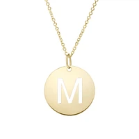 14K Yellow Gold Polished Initial M Pendant On A 14K Yellow Gold Chain SETM2932-18