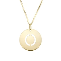 14K Yellow Gold Polished Initial O Pendant On A 14K Yellow Gold Chain SETO2932-18