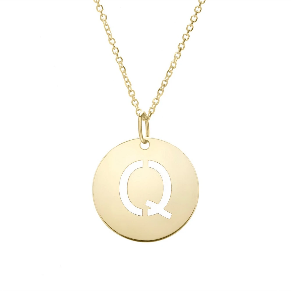 14K Yellow Gold Polished Initial P Pendant On A 14K Yellow Gold Chain SETQ2932-18