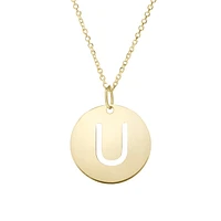 14K Yellow Gold Polished Initial U Pendant On A 14K Yellow Gold Chain SETU2932-18
