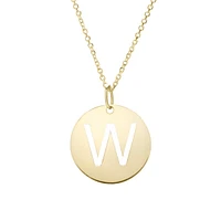 14K Yellow Gold Polished Initial W Pendant On A 14K Yellow Gold Chain SETW2932-18