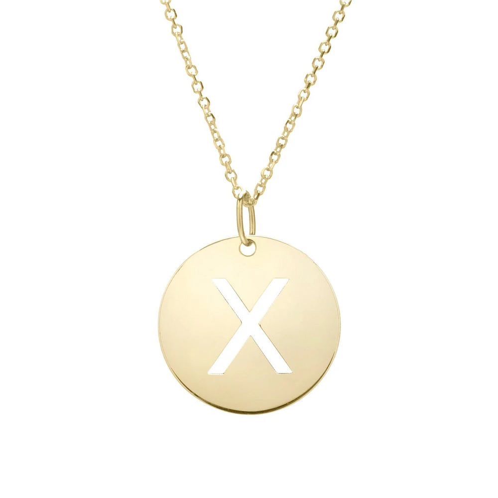 14K Yellow Gold Polished Initial X Pendant On A 14K Yellow Gold Chain SETX2932-18