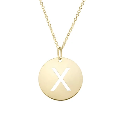 14K Yellow Gold Polished Initial X Pendant On A 14K Yellow Gold Chain SETX2932-18
