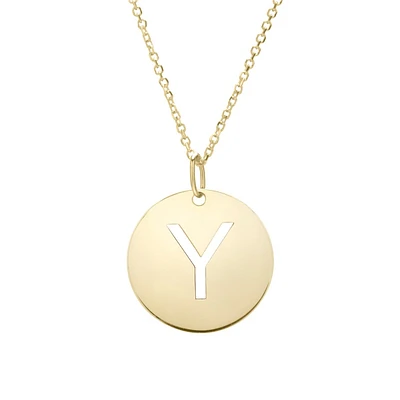 14K Yellow Gold Polished Initial Y Pendant On A 14K Yellow Gold Chain SETY2932-18