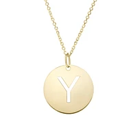 14K Yellow Gold Polished Initial Y Pendant On A 14K Yellow Gold Chain SETY2932-18