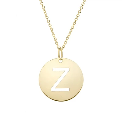 14K Yellow Gold Polished Initial Z Pendant On A 14K Yellow Gold Chain SETZ2932-18
