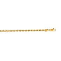 14kt 30" Yellow Gold Diamond Cut Solid Rope Chain with Lobster Clasp SR023-30