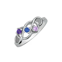 Sterling Silver Figure 8 Mother's Ring HB01952