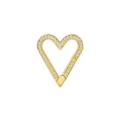 14KT YELLOW GOLD 41DIA-1/5TCW OPEN HEART PUSH LOCK