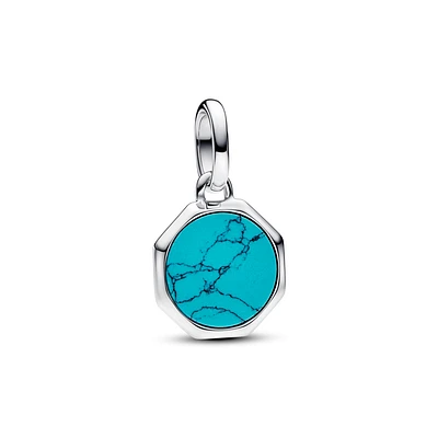 Turquoise-Colored Engravable Mini Medallion Charm 793388C01