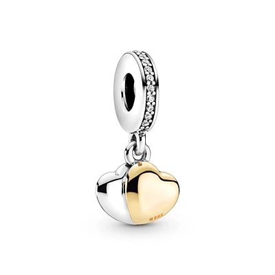 Two-Tone Double Heart Dangle Charm  799162C01