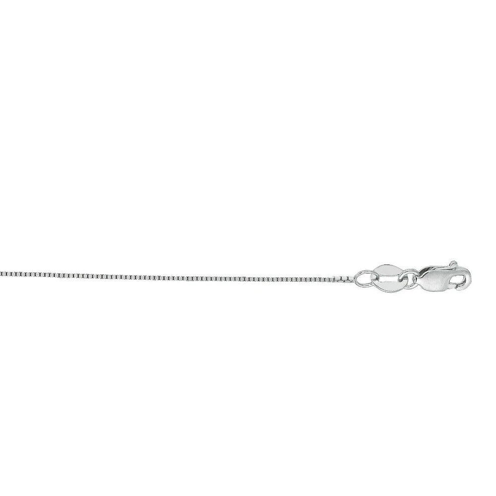 14kt 20" White Gold Box Chain with Lobster Lock WLBOX028-20