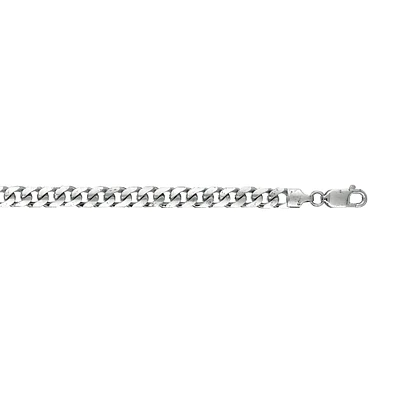 14kt 16" White Gold Diamond Cut Miami Cuban Link Chain with Lobster Clasp WMC180-16