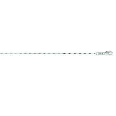14kt 20" White Gold 1.0mm Shiny Octagon Box Chain with Lobster Clasp WOCB063-20