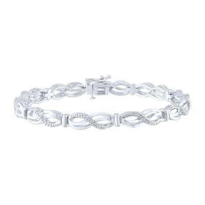 Infinity Bracelet with Diamonds in Sterling Silver (1/10 ct. tw.)