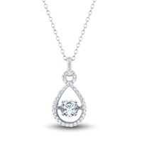 The Beat of Your Heart® Lab-Created White Sapphire Pendant in Sterling Silver