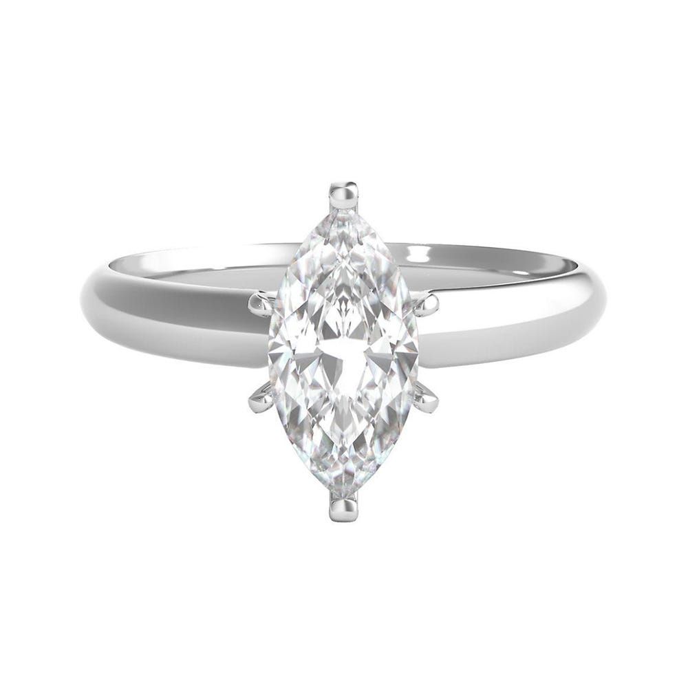 1/2 ct. tw. Diamond Marquise Solitaire Engagement Ring 14K White Gold