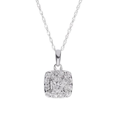 1/ ct. tw. Diamond Solitaire Pendant in 10K White Gold