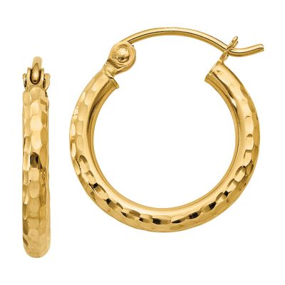 Tube Hoop Earrings in 14K Yellow Gold