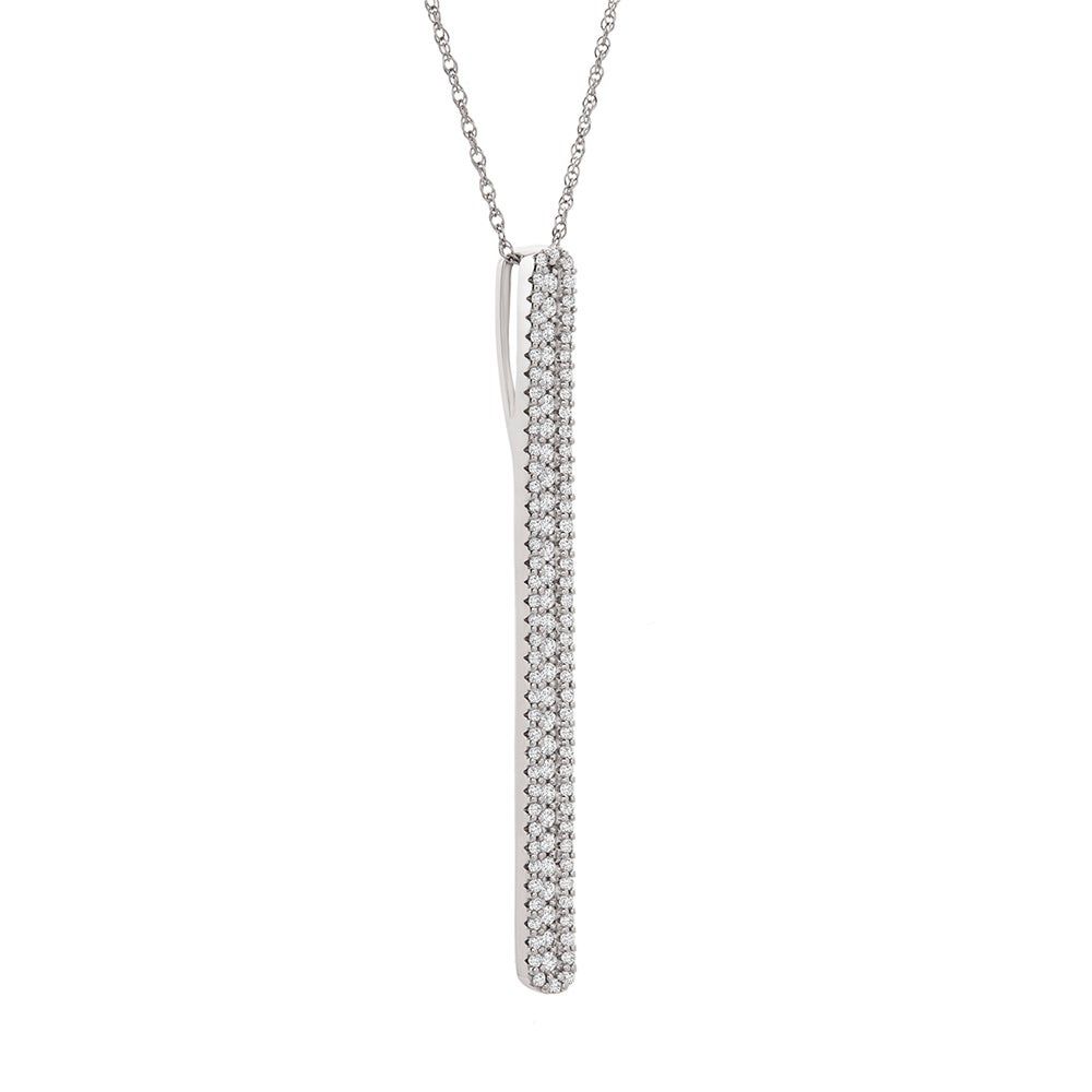 1/2 ct. tw. Diamond Vertical Pendant in 10K White Gold