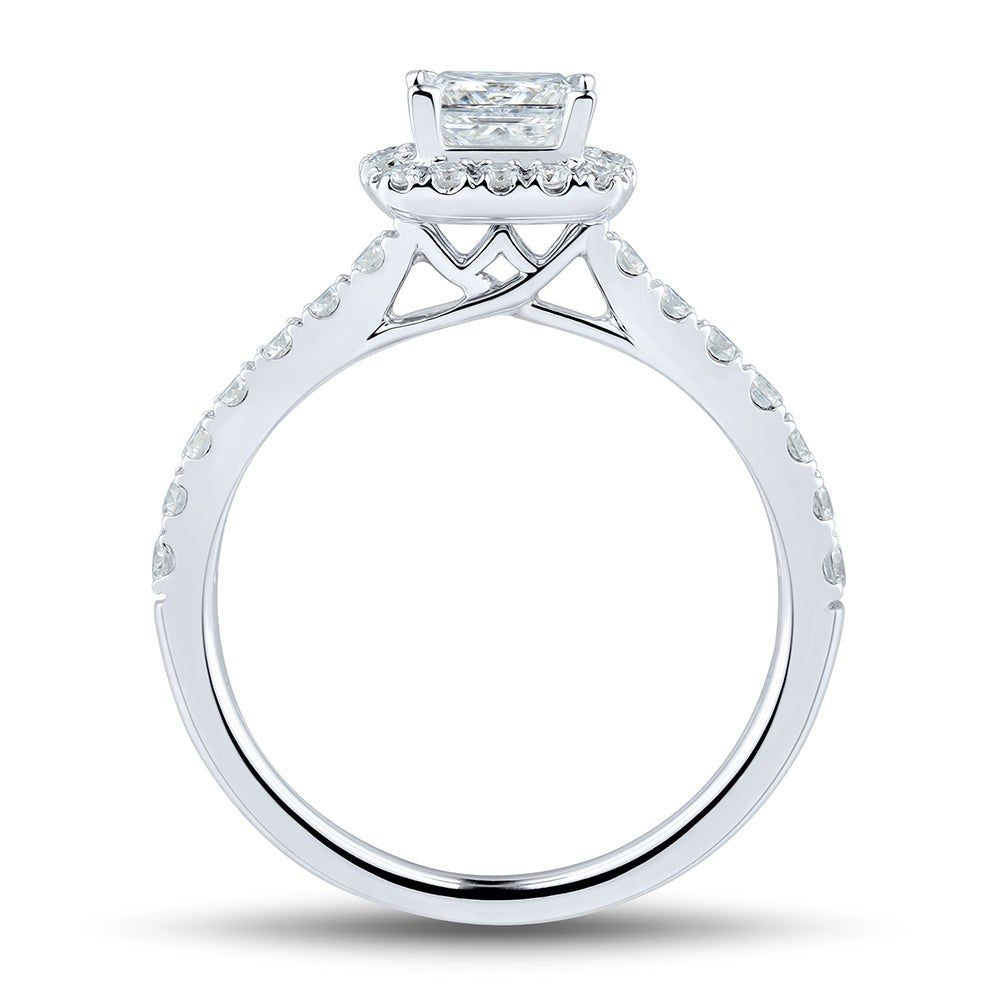 lab grown diamond Princess-Cut engagement ring 14k gold (1 1/4 ct. tw