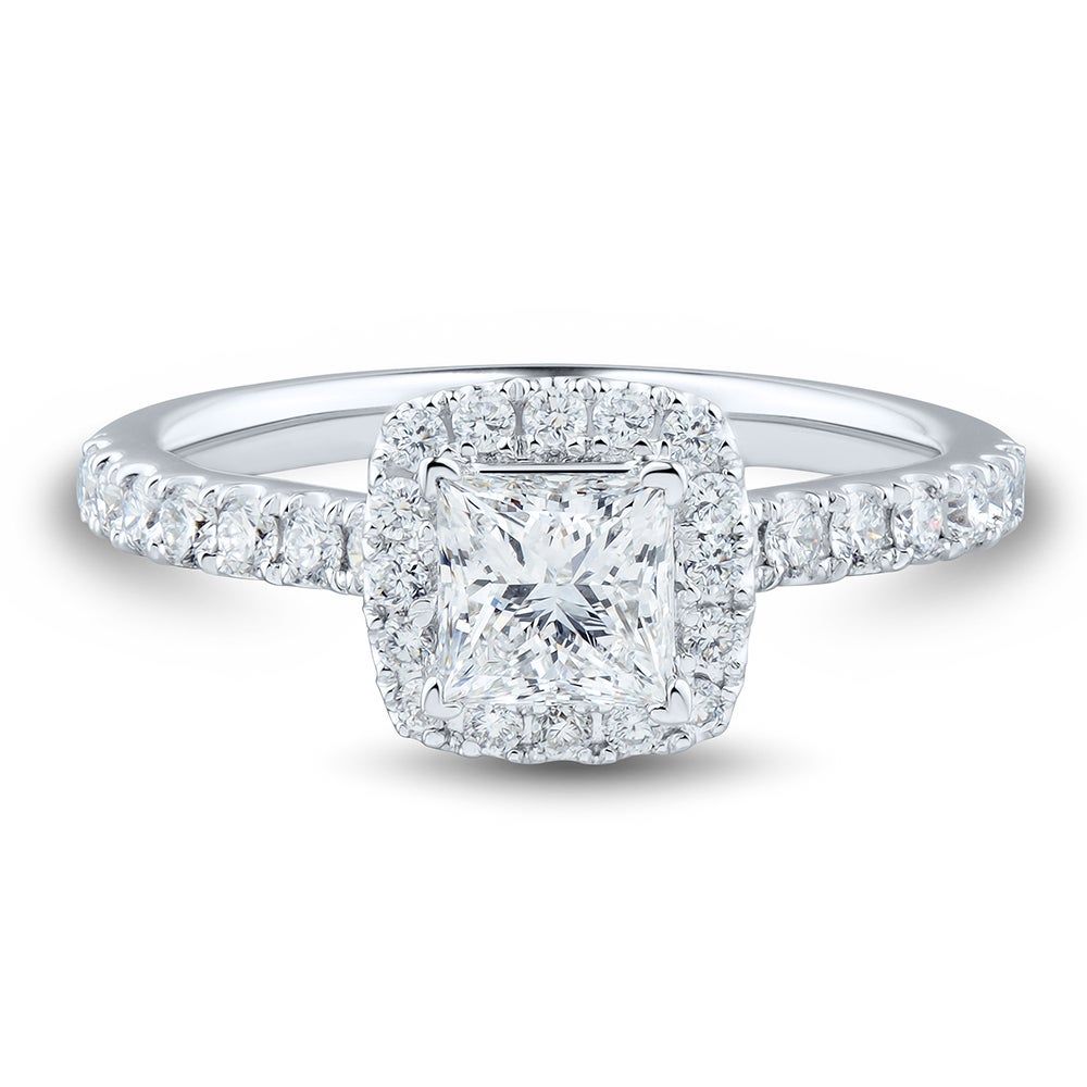 lab grown diamond Princess-Cut engagement ring 14k gold (1 1/4 ct. tw