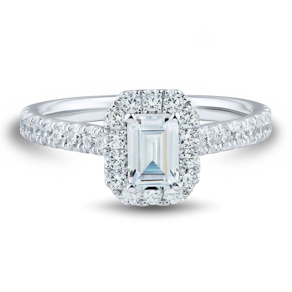 lab grown diamond emerald-cut engagement ring 14k gold (1 1/4 ct. tw