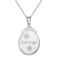 Children's Clear Crystal Frozen Elsa Pendant in Sterling Silver