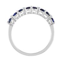 Sapphire & Diamond Band 10K White Gold