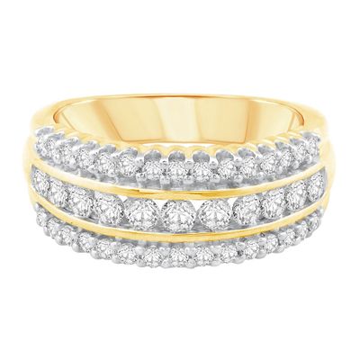 1 ct. tw. Diamond Multi-Row Ring 10K Yellow Gold