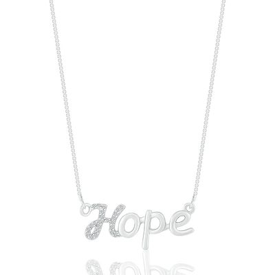 Diamond "Hope" Necklace in Sterling Silver