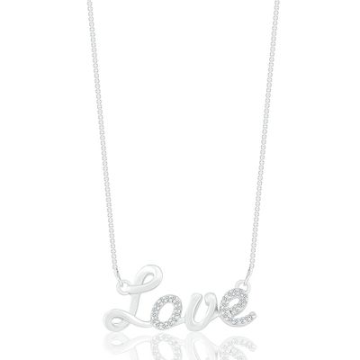 Diamond "Love" Necklace in Sterling Silver
