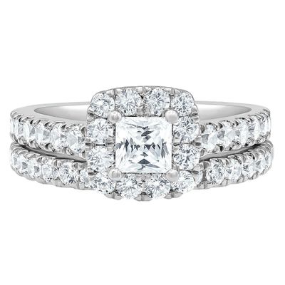 ct. tw. Diamond Engagement Ring Set 14K White Gold