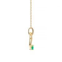 Teardrop Diamond Pendant with Oval Emerald