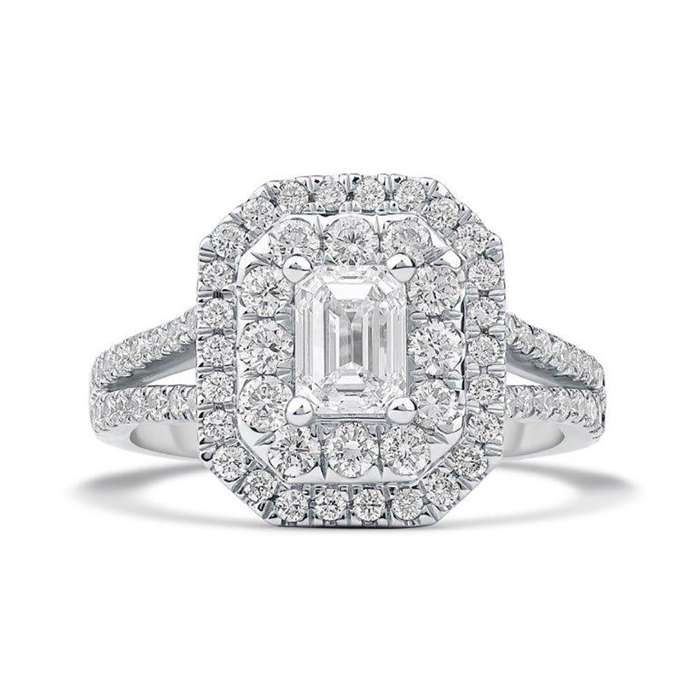 Bardot Emerald-Cut Lab Grown Diamond Engagement Ring Platinum (2 ct. tw.)