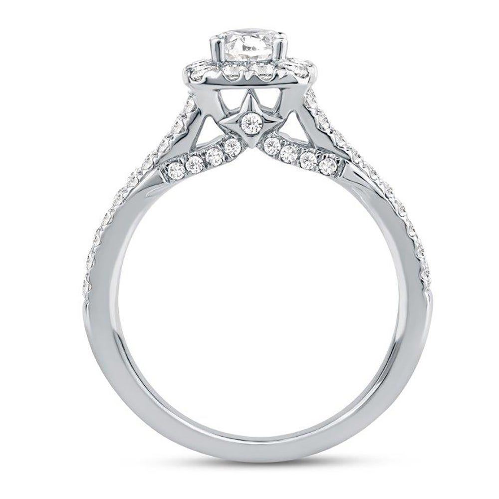 Willow Cushion Halo Lab Grown Diamond Engagement Ring Platinum (1 1/4 ct. tw.)