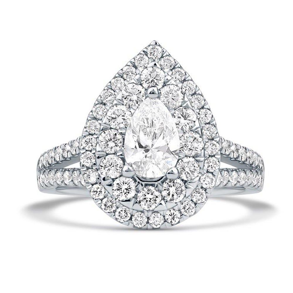 Bardot Pear-Shaped Lab Grown Diamond Engagement Ring Platinum (2 ct. tw.)