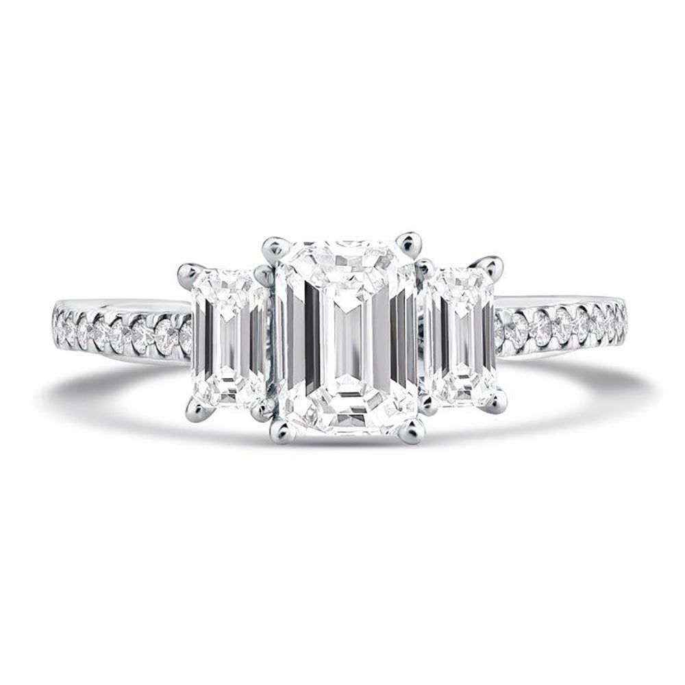 Aspen Emerald-Cut Lab Grown Diamond Engagement Ring Platinum (1 3/4 ct. tw.)