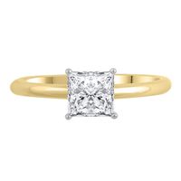 Lab Grown Diamond Princess-Cut Solitaire Engagement Ring 14K Gold ( ct