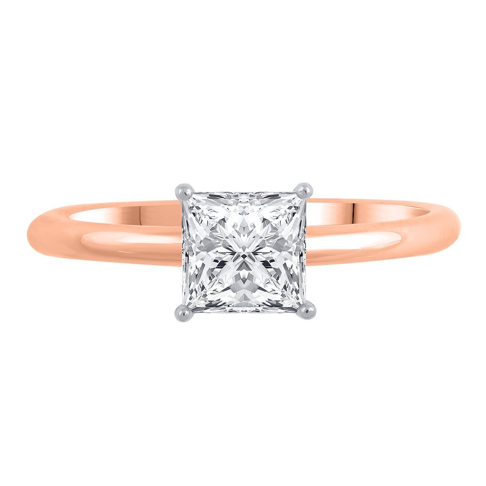 Lab Grown Diamond Princess-Cut Solitaire Engagement Ring 14K Rose Gold (1 ct.)