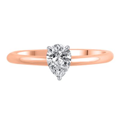 Lab Grown Diamond Pear-Shaped Solitaire Engagement Ring 14K Rose Gold (1 ct.)
