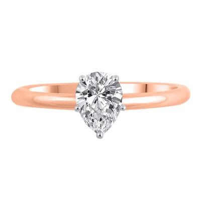 Lab Grown Diamond Pear-Shaped Solitaire Engagement Ring 14K Rose Gold (1 1/2 ct.)