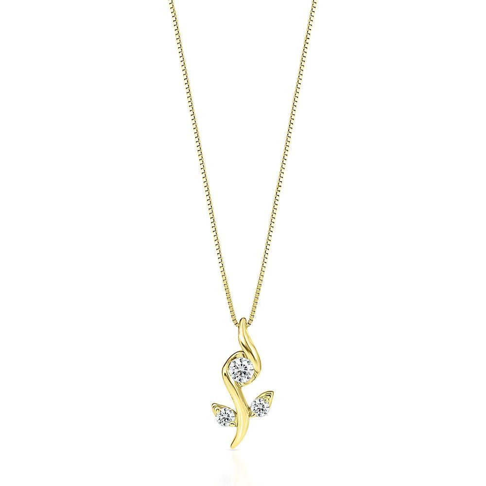 Diamond Rose Pendant in 10K Gold (1/8 ct. tw