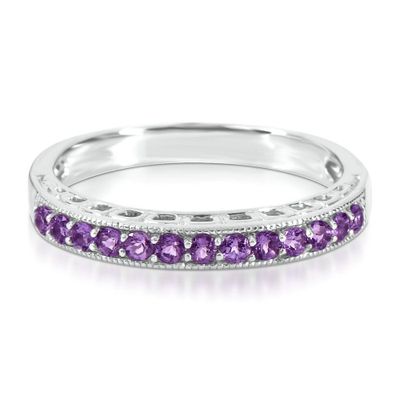 Amethyst Stack Ring Sterling Silver