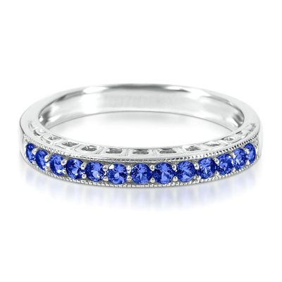 Lab-Created Sapphire Stack Ring Sterling Silver